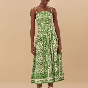 Green Delicate Tapestry
Euroflax™ Premium Linen Midi
Dress - Farm Rio